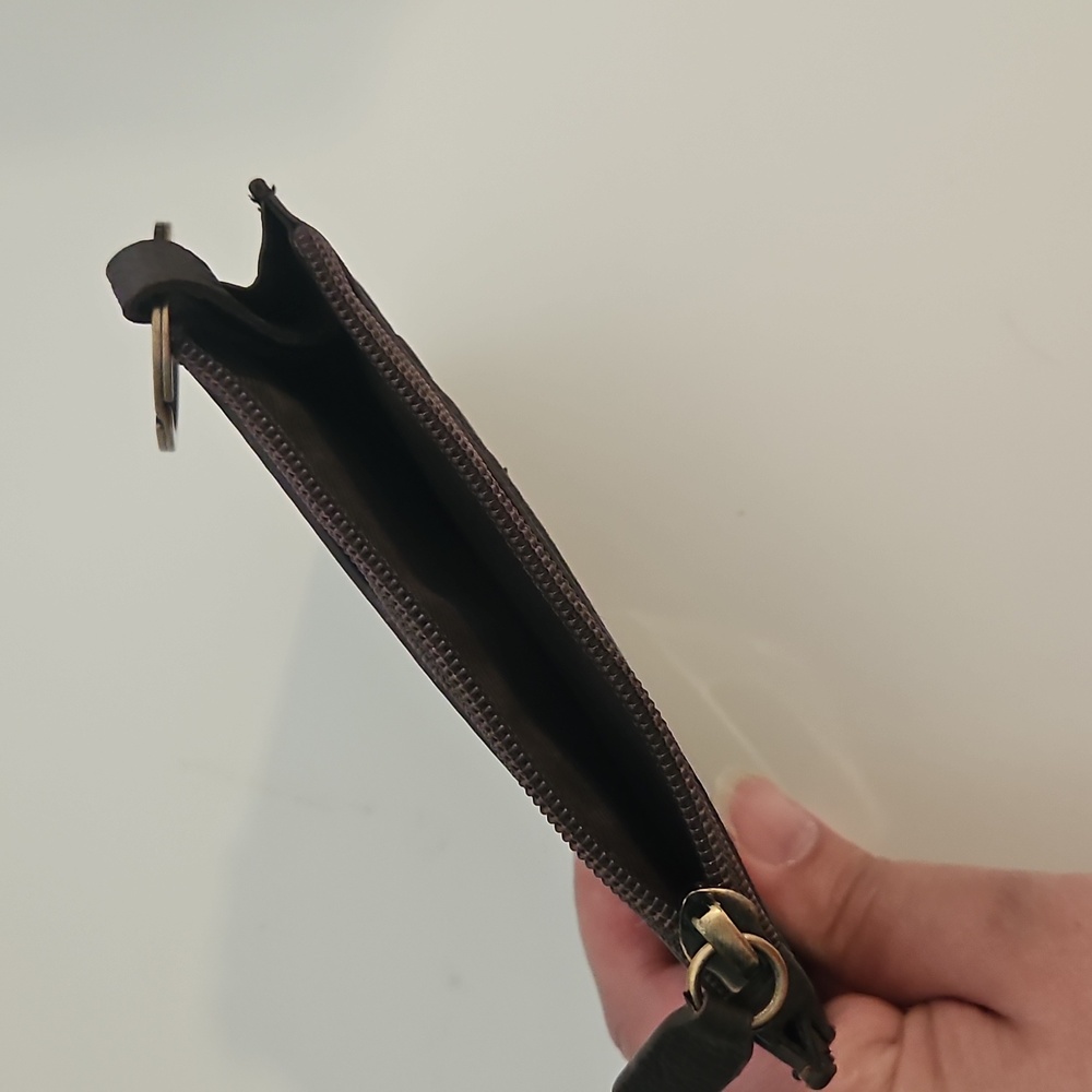 NWOT Genuine Leather Brown Sunflower Wallet - Picture 3 of 5